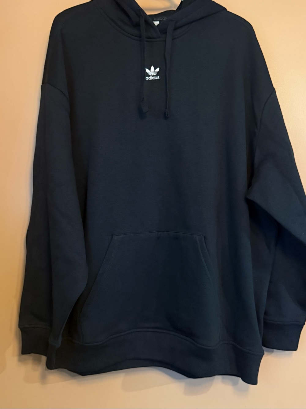 Adidas‎ Originals Black Oversized Trefoil Hoodie Women’s Large NWT